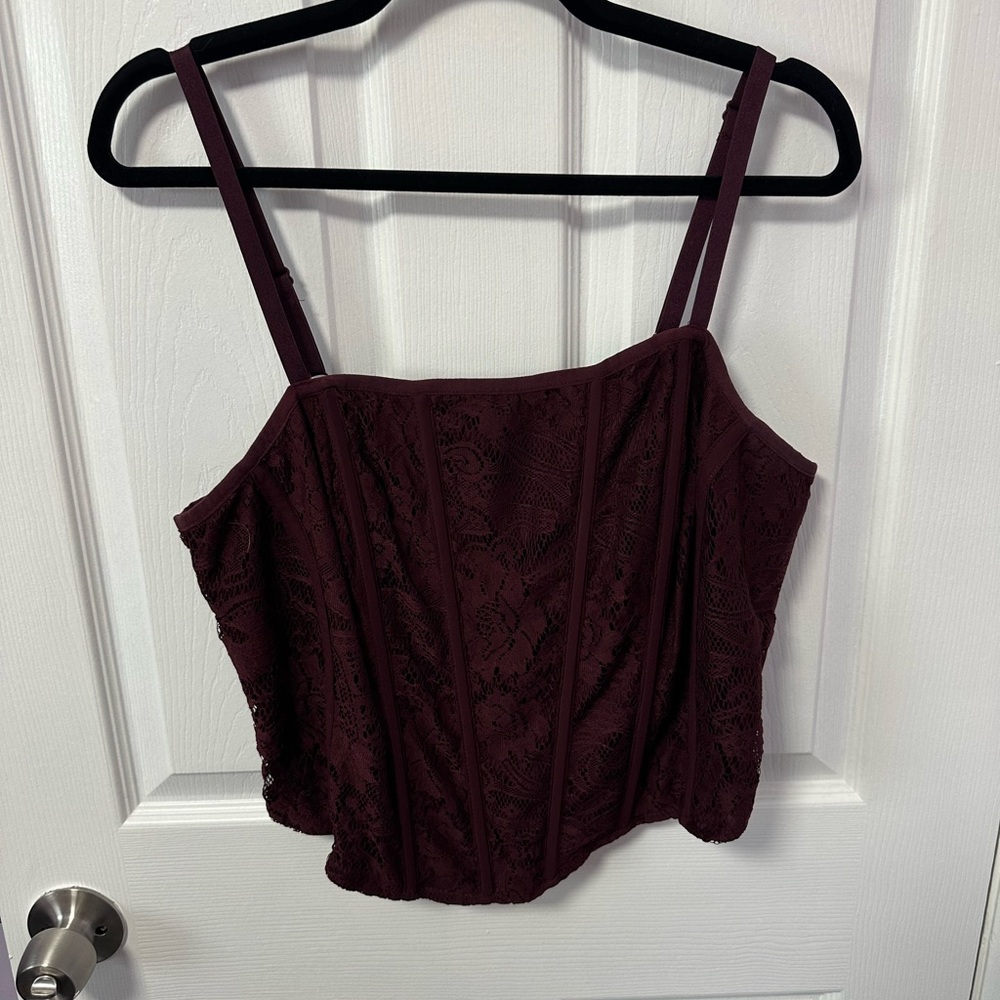 Torrid Burgundy Lace Women's Corset Top